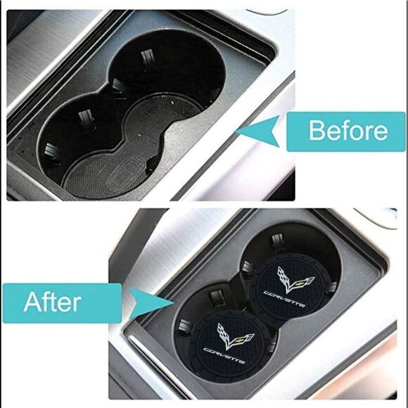 Corvette Car Cup Holder Coasters set of 2 NWT - Picture 5 of 10